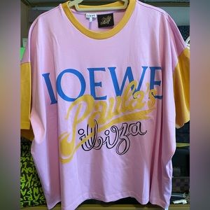 LOEWE Paula’s Ibiza Softball T-Shirt in Pink/Yellow